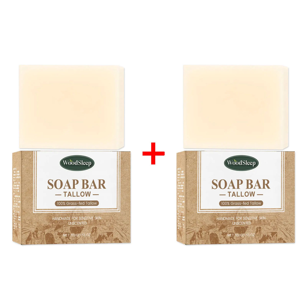 WOODSLEEP Beef Tallow Skin Care Set – Cream, Sunscreen & Soap Skin Care Set SWANS 200g Soap