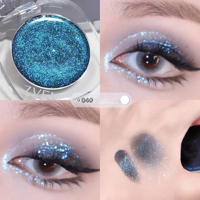 Purple Blue Shimmer Eyeshadow Palette – Glitter Pearl Finish Eyeshadow Palette SWANS 04
