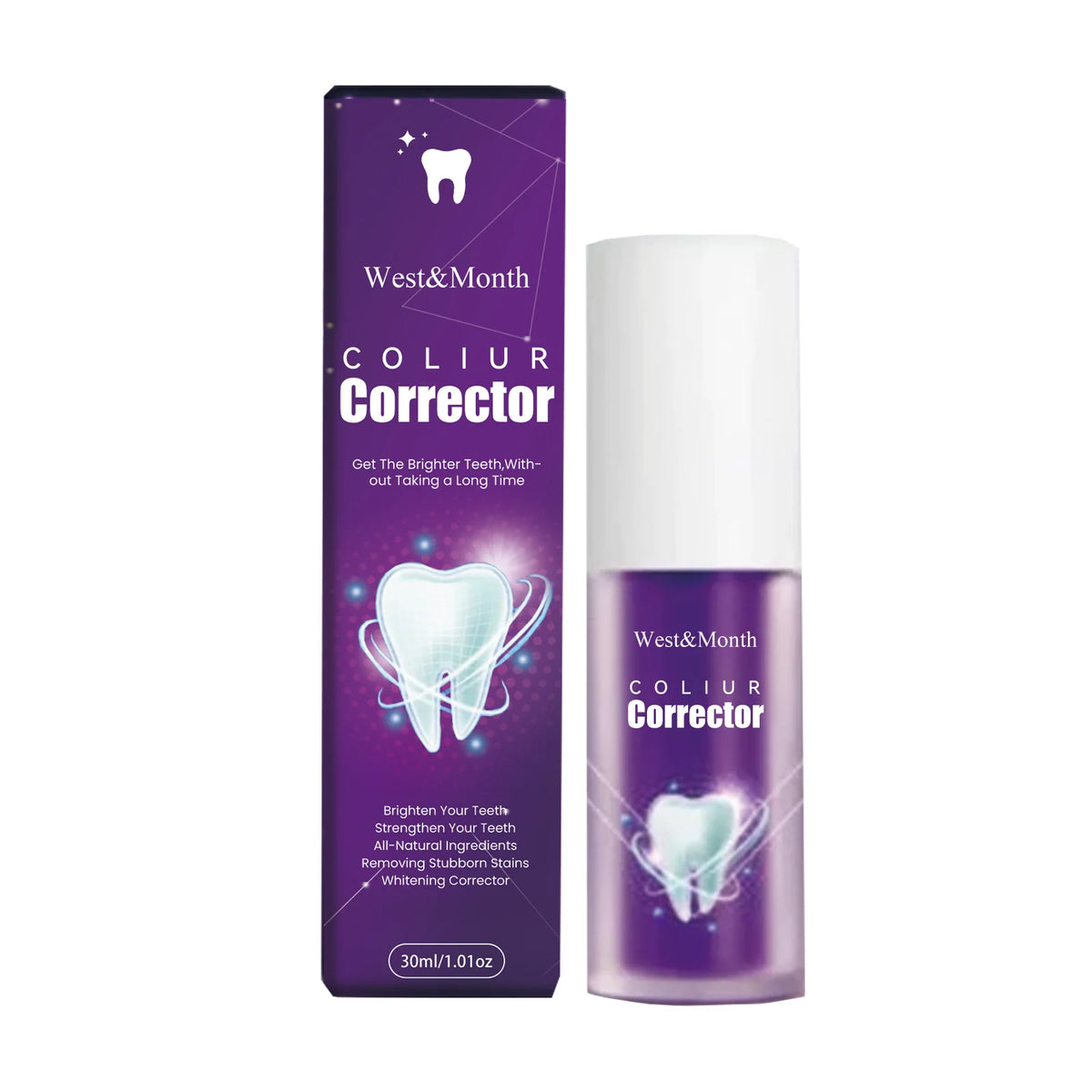 SWANS Purple Color Correcting Whitening Toothpaste 30ml Whitening Toothpaste SWANS 30ml boxed