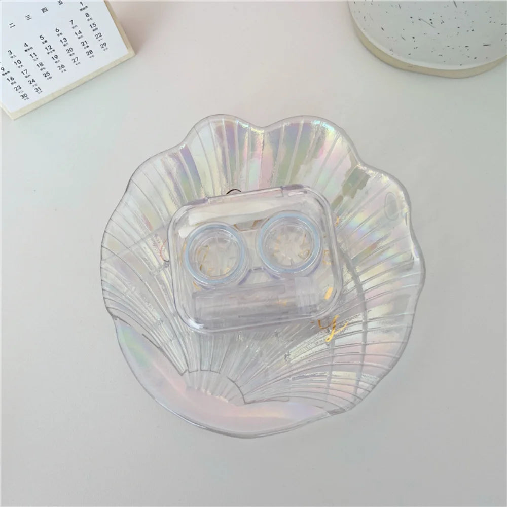Transparent Contact Lens Case with Mirror, Tweezers & Bottle Contact Lens Case SWANS Style 4