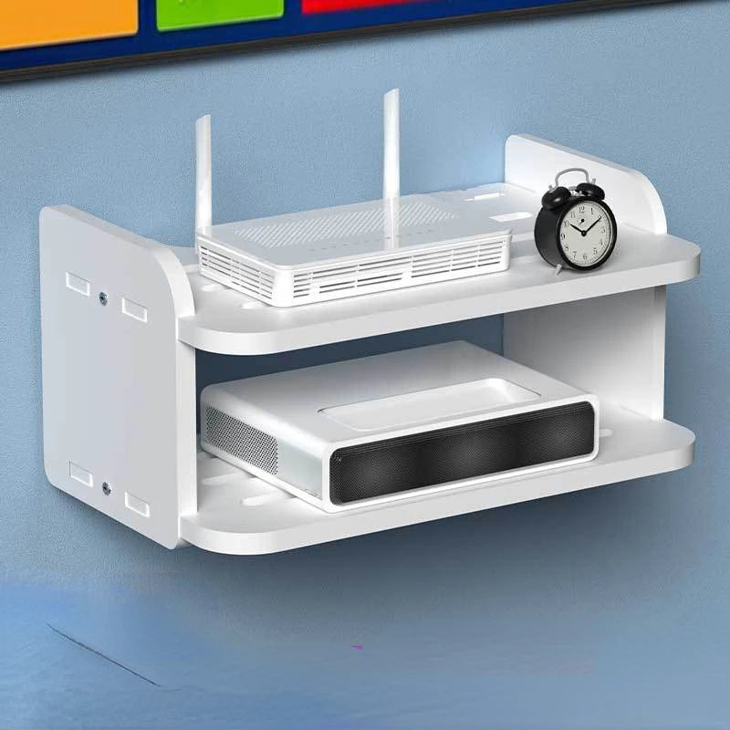 Wall-Mounted WiFi Router Shelf & Cable Box Organizer Wall Shelf Organizer SWANS