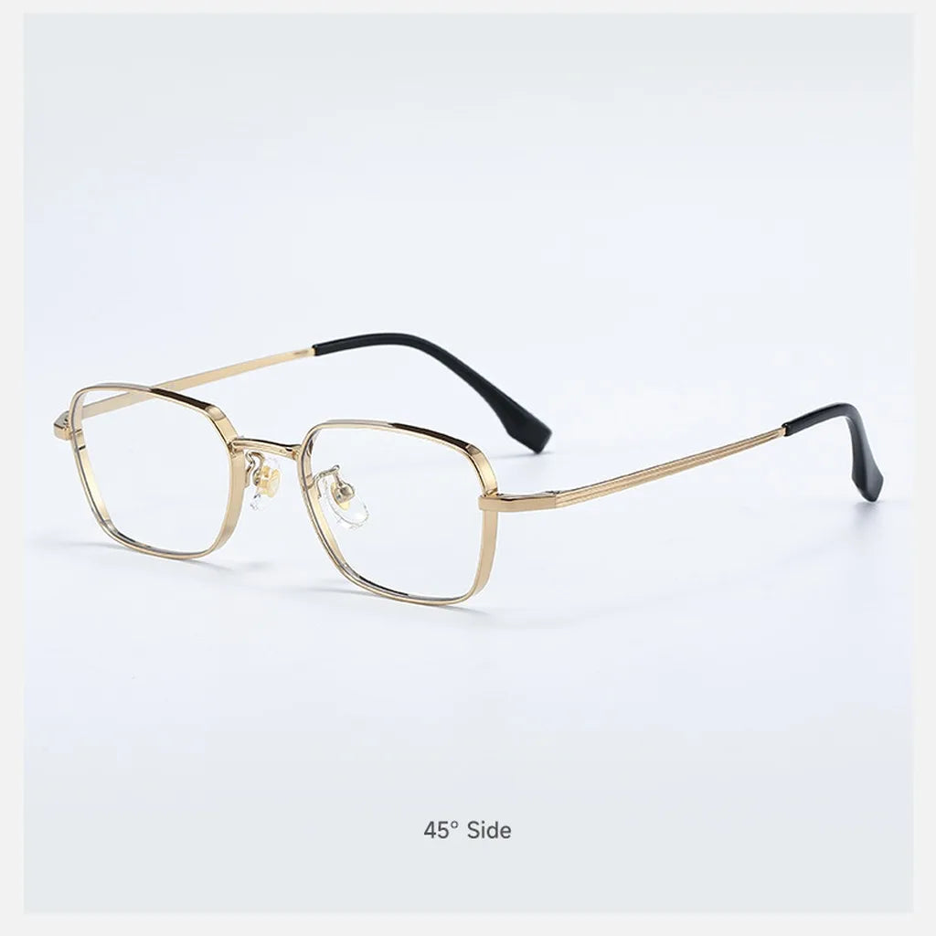 Retro Rectangle Titanium Eyeglasses Frames – Blue Light Blocking Eyeglasses Frames SWANS