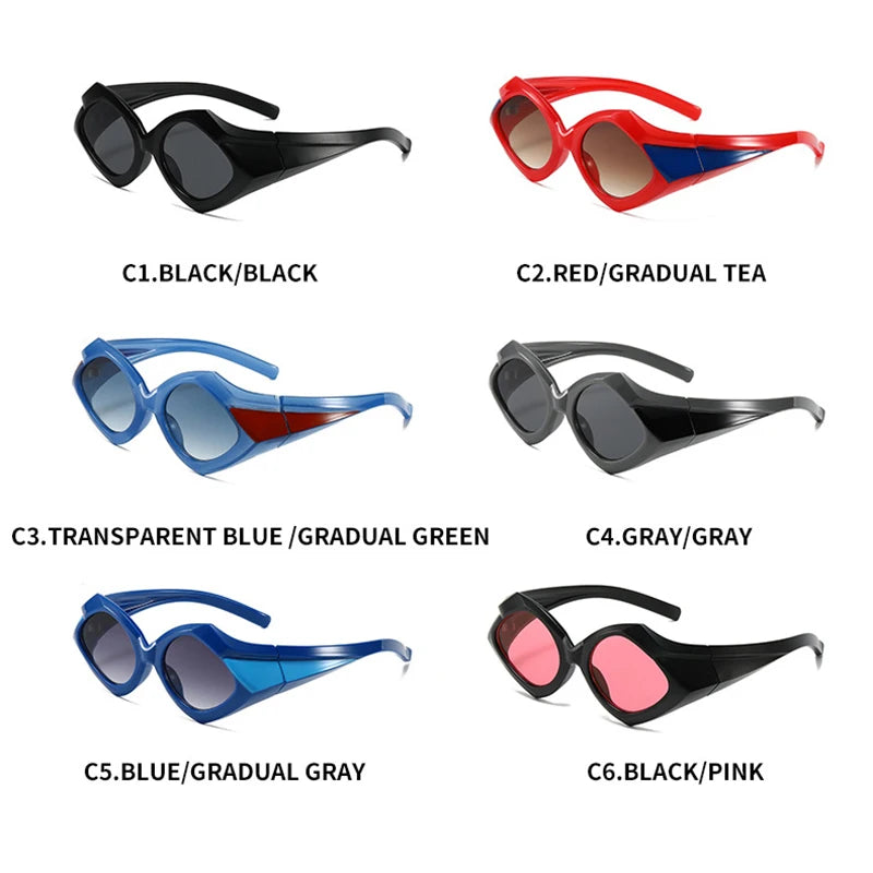 TOYEARN Y2K Oversized Rhombus Sunglasses UV400 Punk Unisex Oversized Sunglasses SWANS