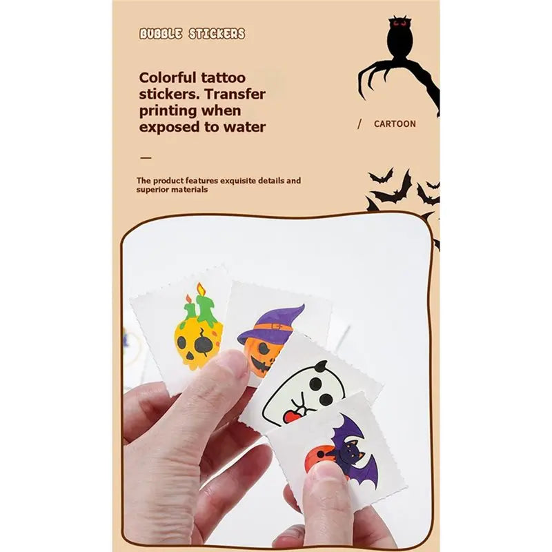 Glow in the Dark Halloween Temporary Tattoos Kids – 6 Sheets Temporary Tattoos SWANS