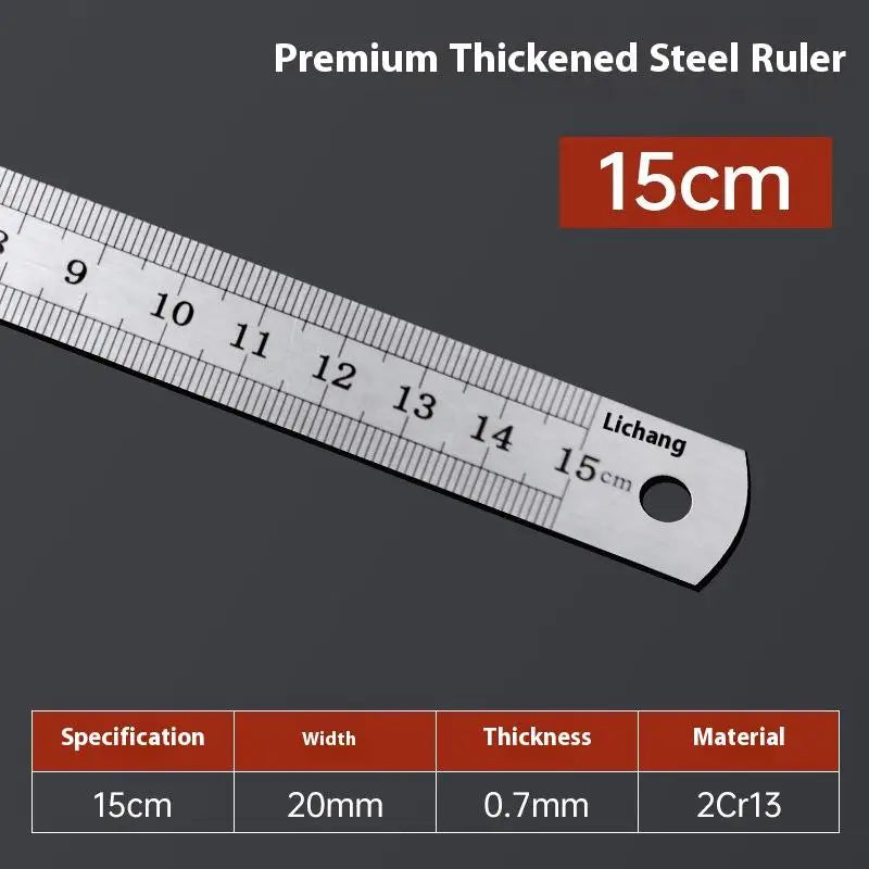 Satin Chrome Stainless Steel Ruler MM Graduations 15–100CM Precision Steel Ruler SWANS A1