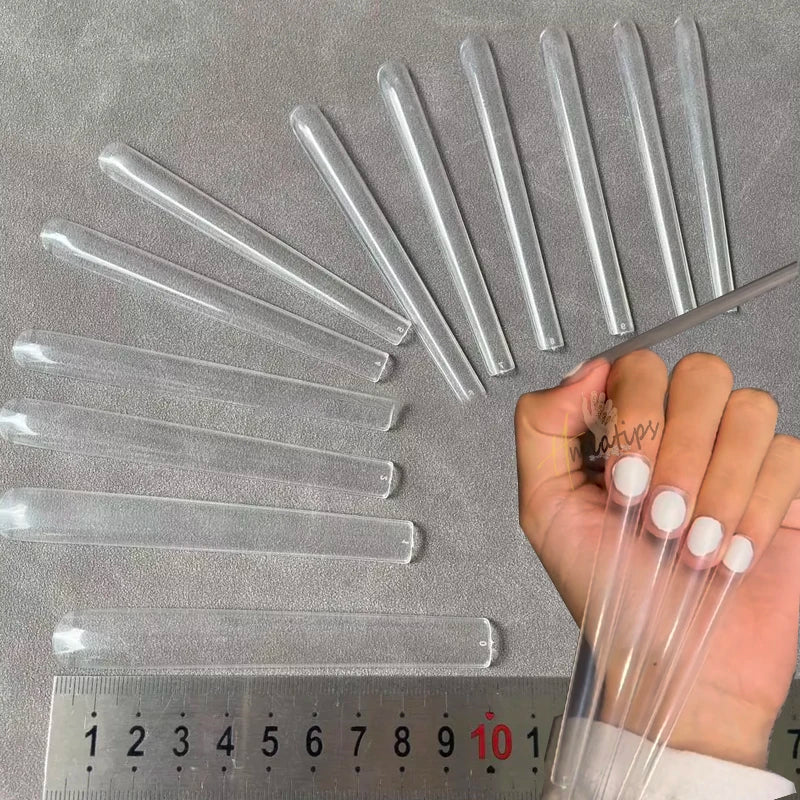 24-Pack 10XL Extra Long Square Press-On Nail Tips – Clear Acrylic Press-On Nail Tips SWANS