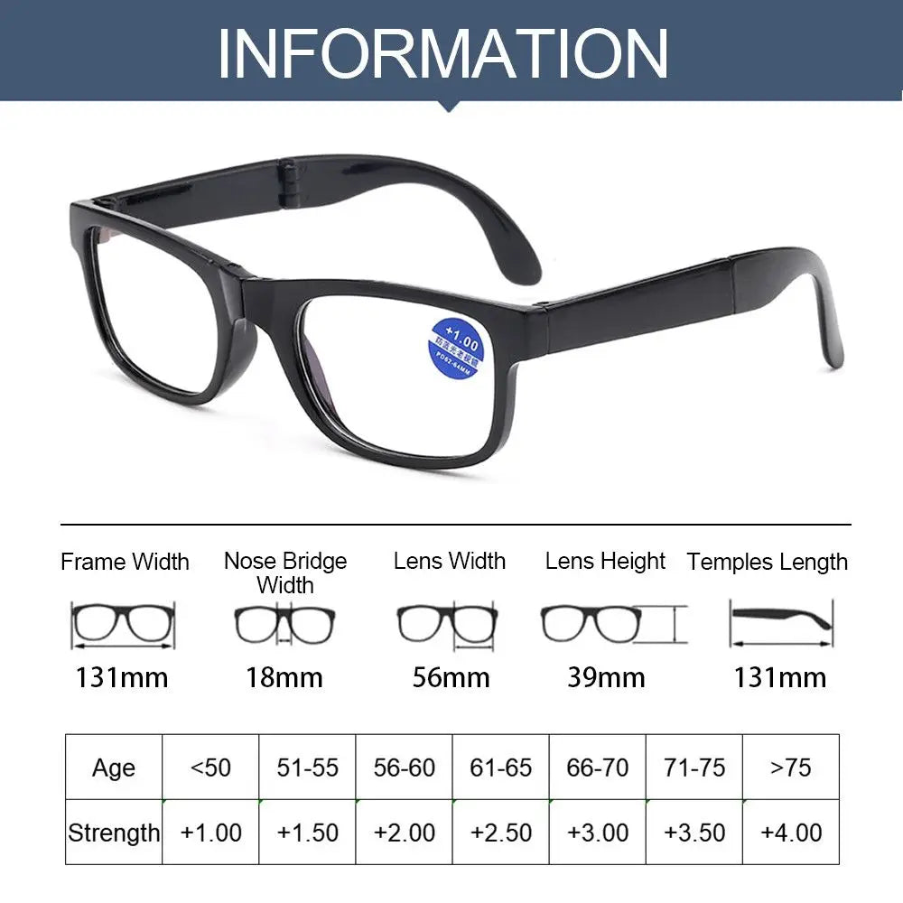 TR90 Folding Reading Glasses Anti Blue Light +1.0–+4.0 Unisex Folding Reading Glasses SWANS