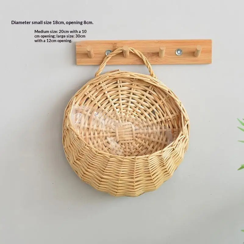 Handwoven Willow Wall Hanging Planter Basket – Boho Décor Wall Hanging Planter SWANS A7