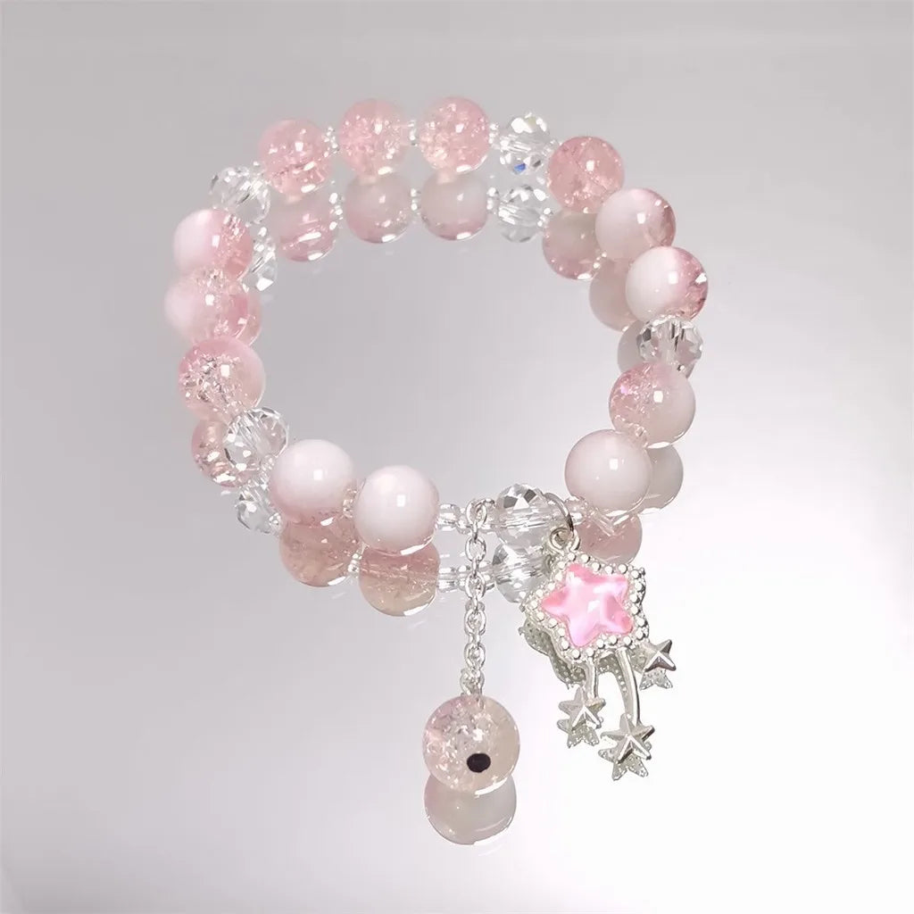 Star Crystal Glass Beaded Bracelet – Y2K Best Friend Jewelry Beaded Charm Bracelet SWANS Style 2