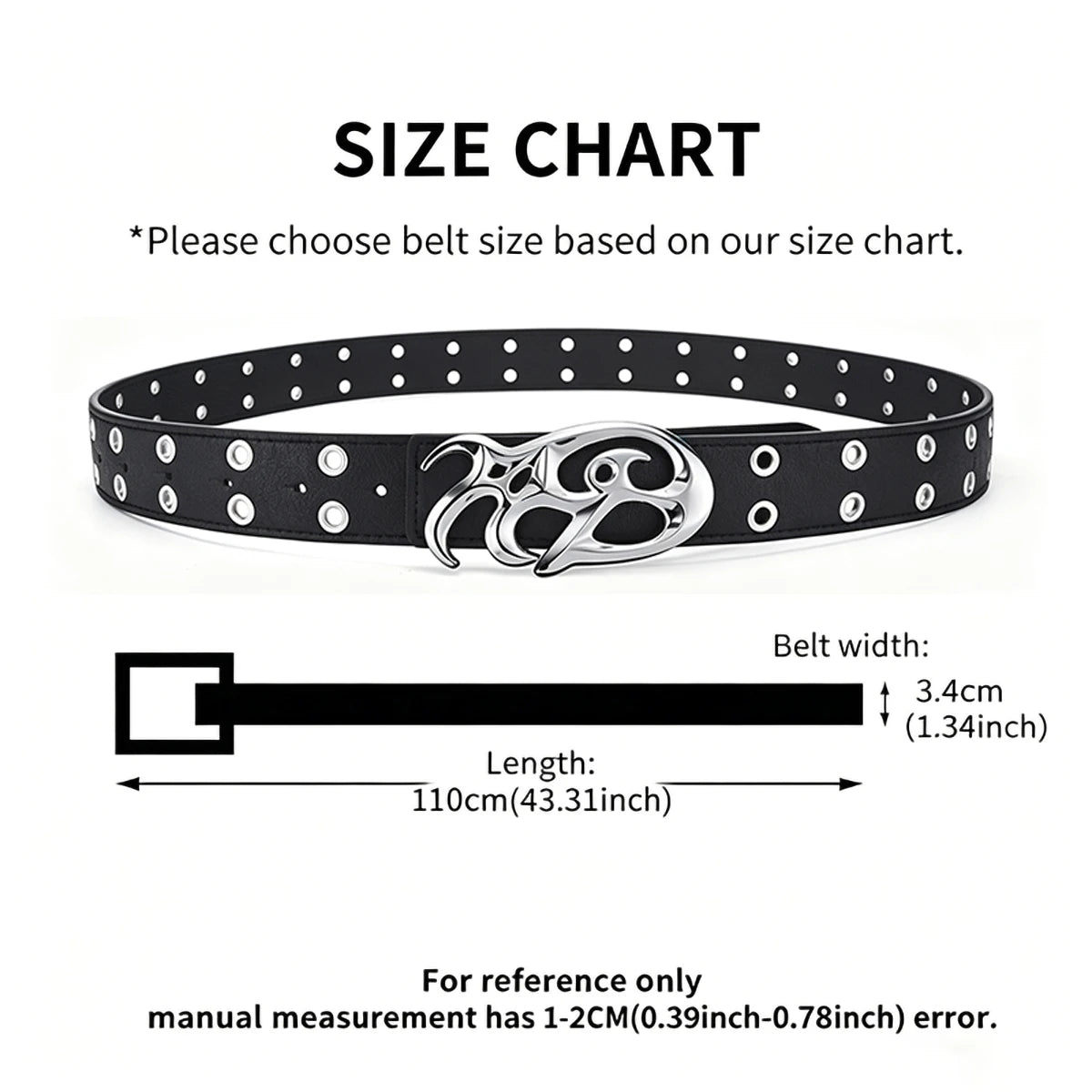 Y2K Punk Eyelet PU Belt – Flame Buckle Unisex Streetwear Punk Fashion Belt SWANS