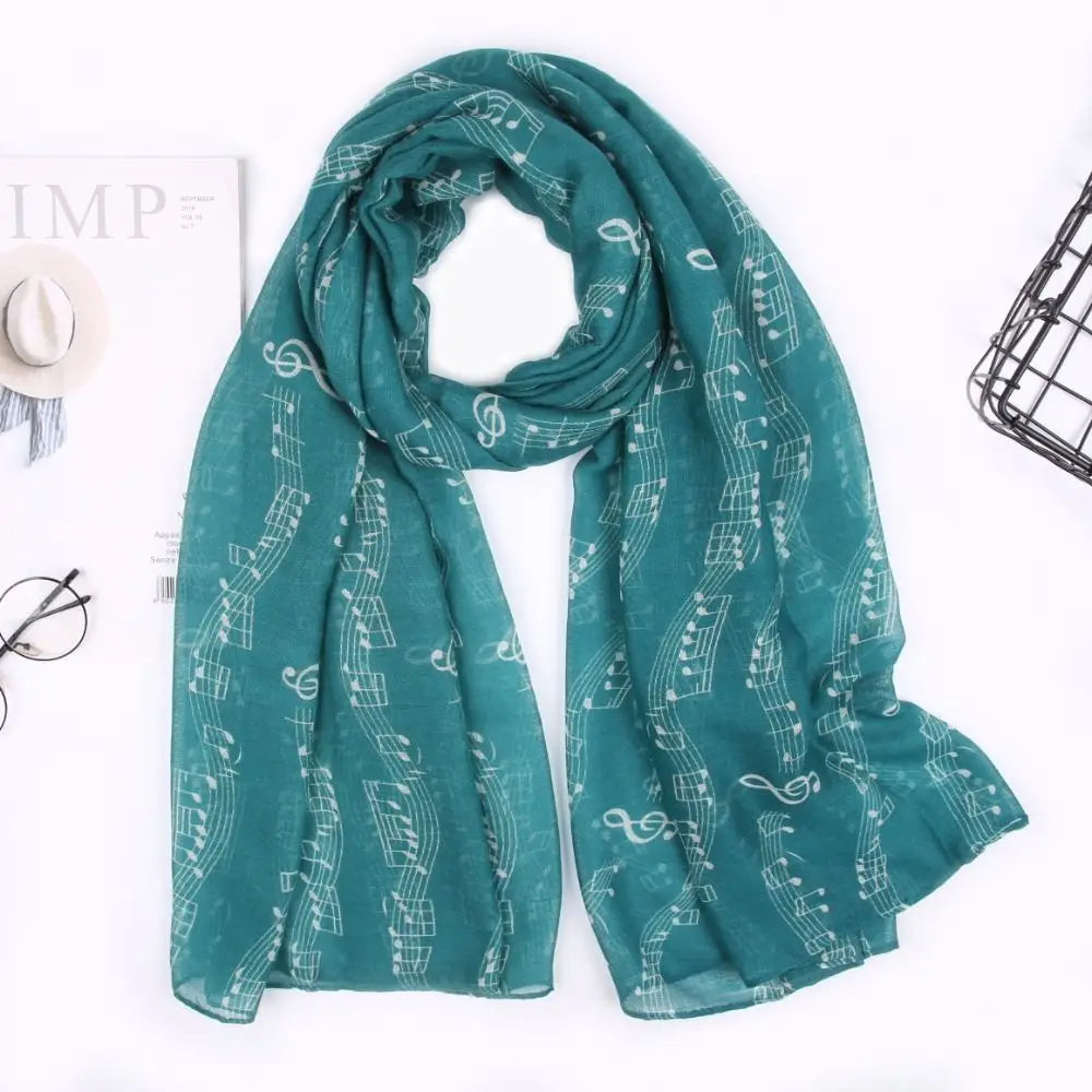 Musical Note Print Scarf – Lightweight 180×80cm Shawl Wrap Fashion Scarf Wrap SWANS
