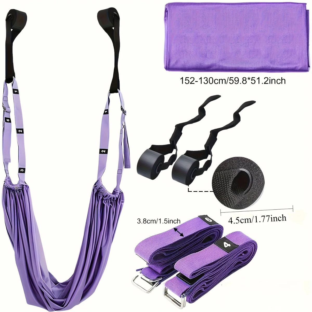 Leg Stretcher Strap & Door Anchor Flexibility Trainer – Yoga Flexibility Stretch Strap SWANS