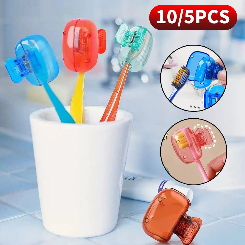 SWANS Toothbrush Protective Cap & Holder Set – 5/10 Pack Toothbrush Cap Set SWANS