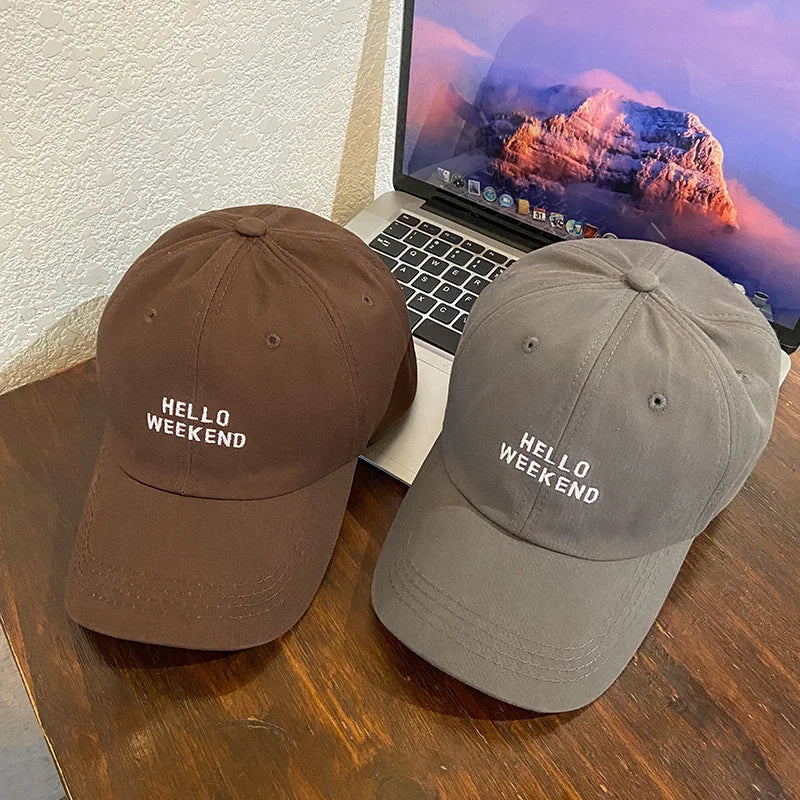 HELLO WEEKEND Embroidery Baseball Cap – Unisex Adjustable Hat Baseball Cap SWANS