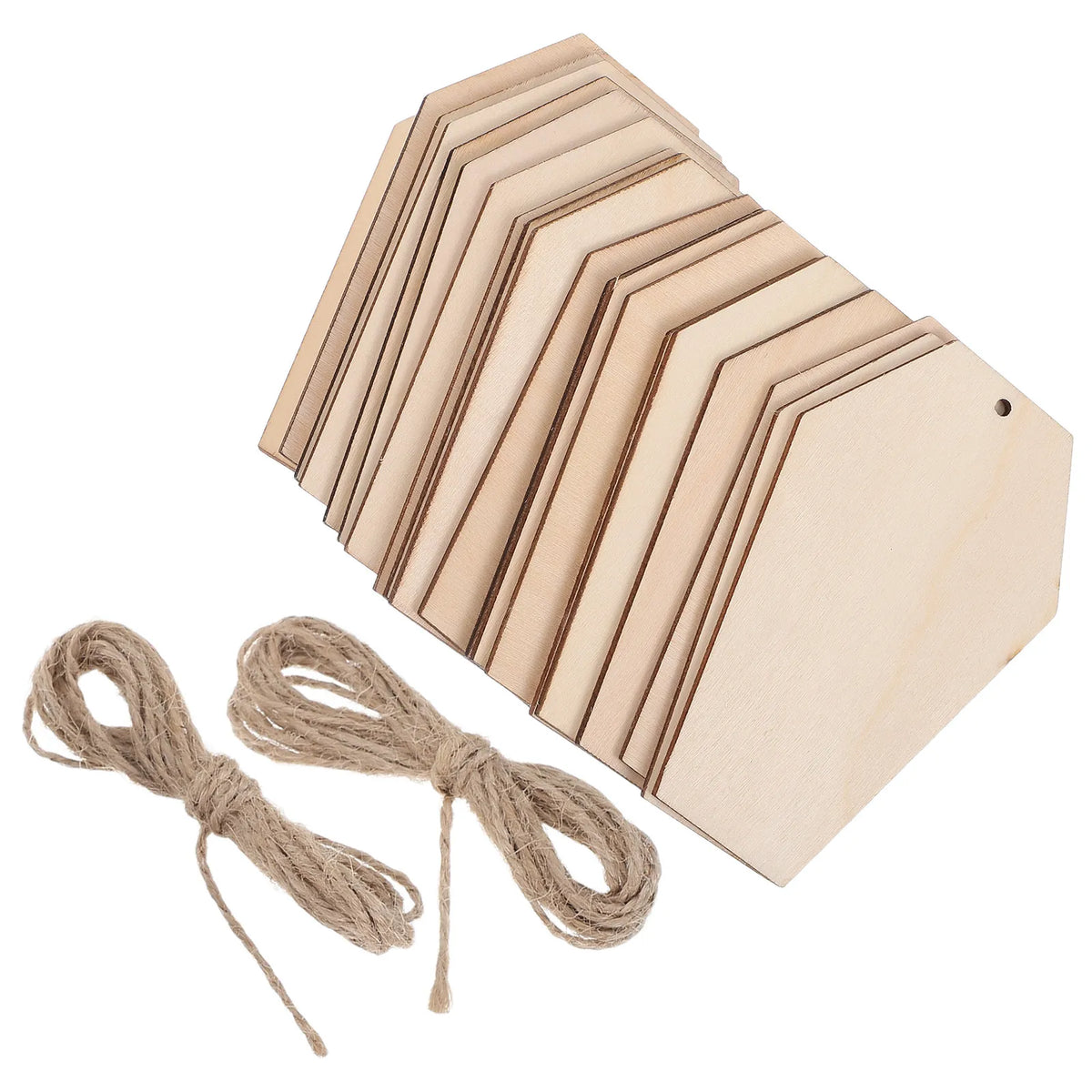 20-Pack Blank Wooden Coffin & Tombstone Cutouts | Halloween DIY Wood Craft Cutouts SWANS