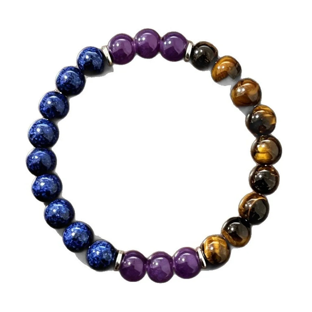 Natural Gemstone Beaded Bracelet – Elastic Intention Charm Gemstone Beaded Bracelet SWANS