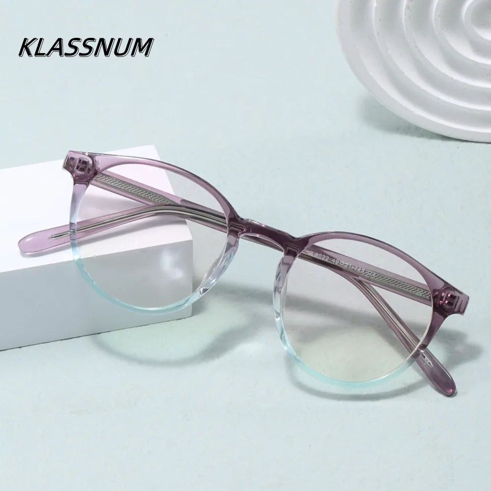 Women's Retro Round TR90 Fashion Eyeglasses Transparent Frame Fashion Eyeglasses SWANS