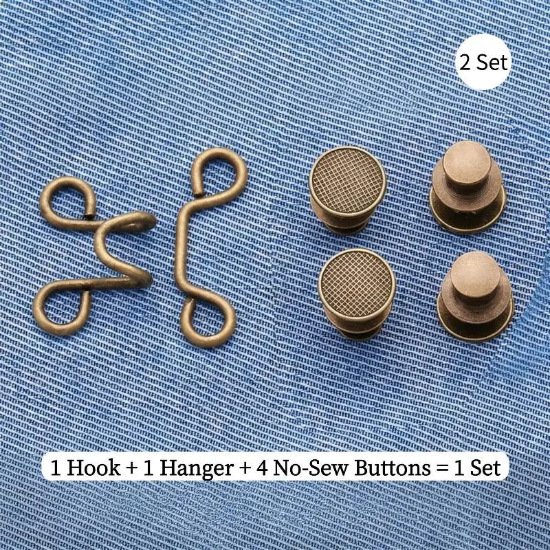 No-Sew Jeans Waist Tightener Button Pins – 2/4/8 Sets Waist Adjuster Pins SWANS A3 2set