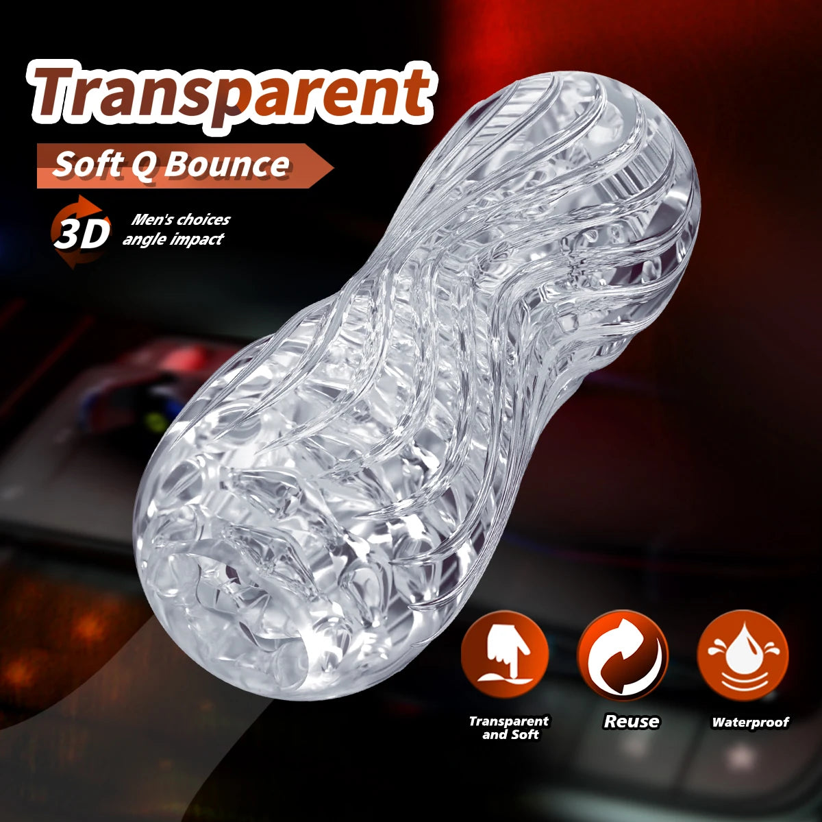 Men's Transparent Stroker Sleeve – Soft TPE Pocket Cup Male Stroker Sleeve SWANS