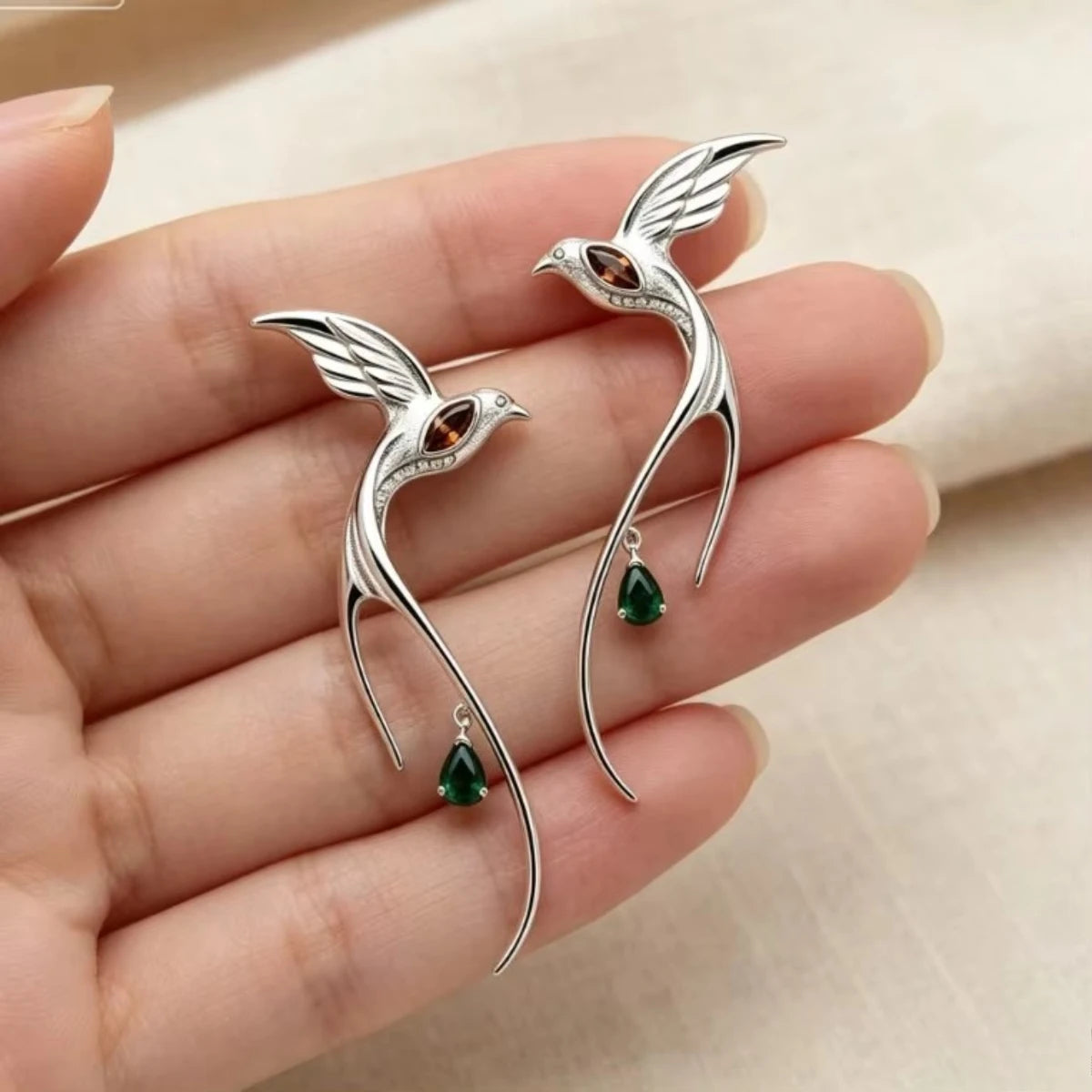 Swallow Bird Zircon Dangle Earrings – Oriental Style Women's Jewelry Dangle Earrings SWANS