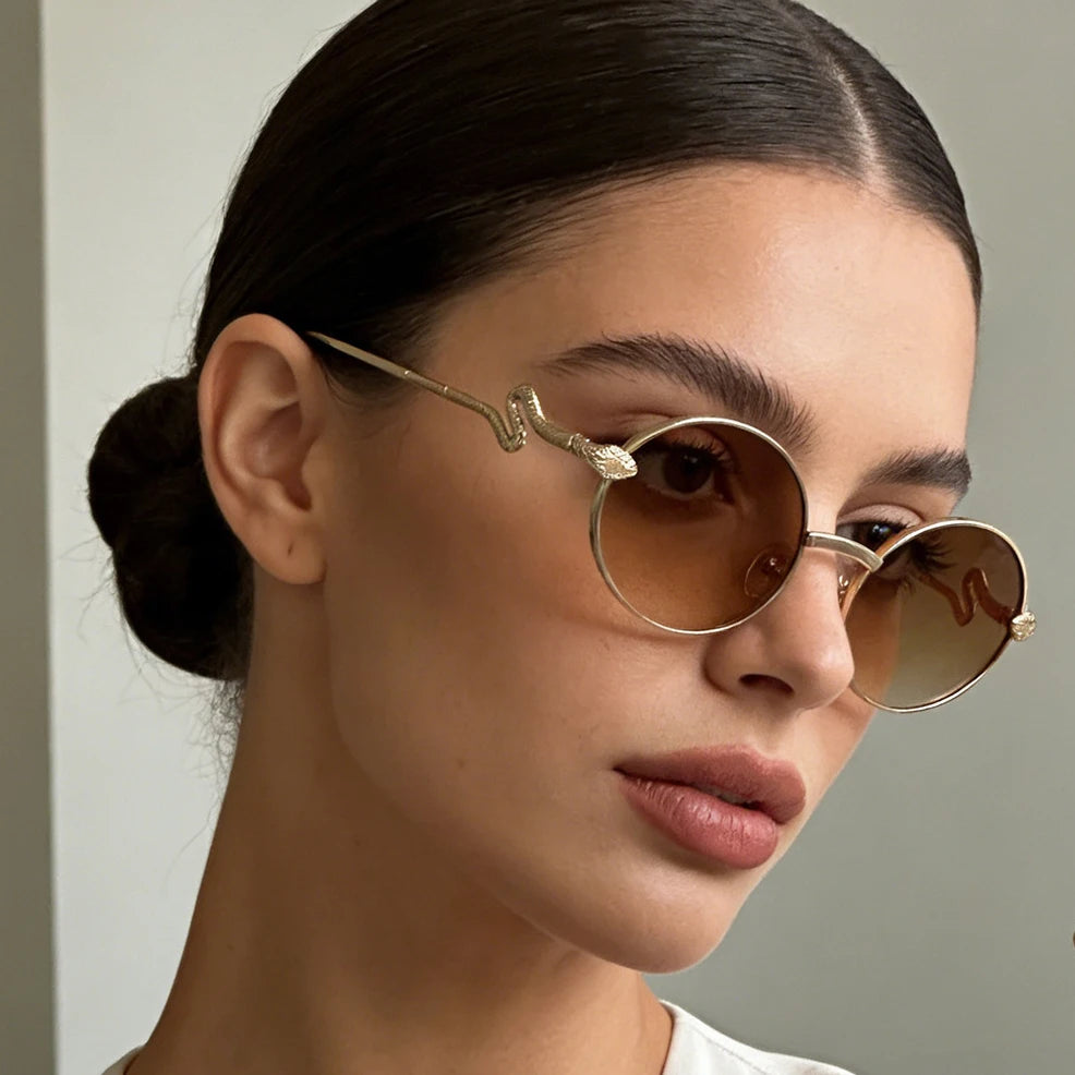 Y2K Steampunk Round Metal Sunglasses – Unisex Vintage Style Round Metal Sunglasses SWANS