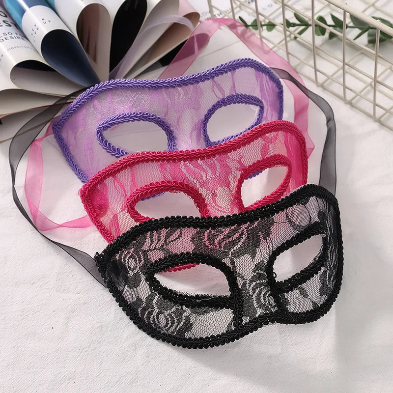 Venetian Masquerade Lace Half Face Mask – Elegant & Translucent Masquerade Face Mask SWANS