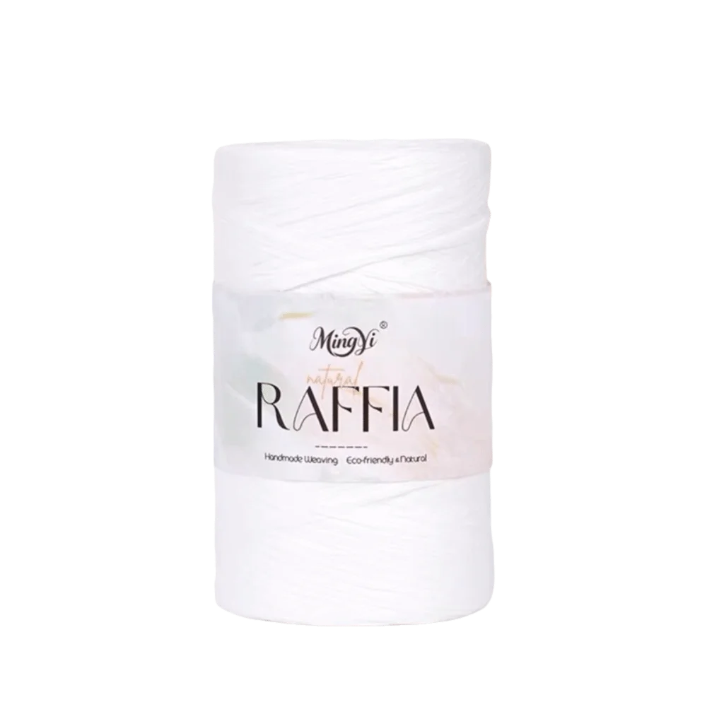 Multi-Colored Raffia Yarn 100g – Bamboo Fiber Knit & Crochet Raffia Craft Yarn SWANS White