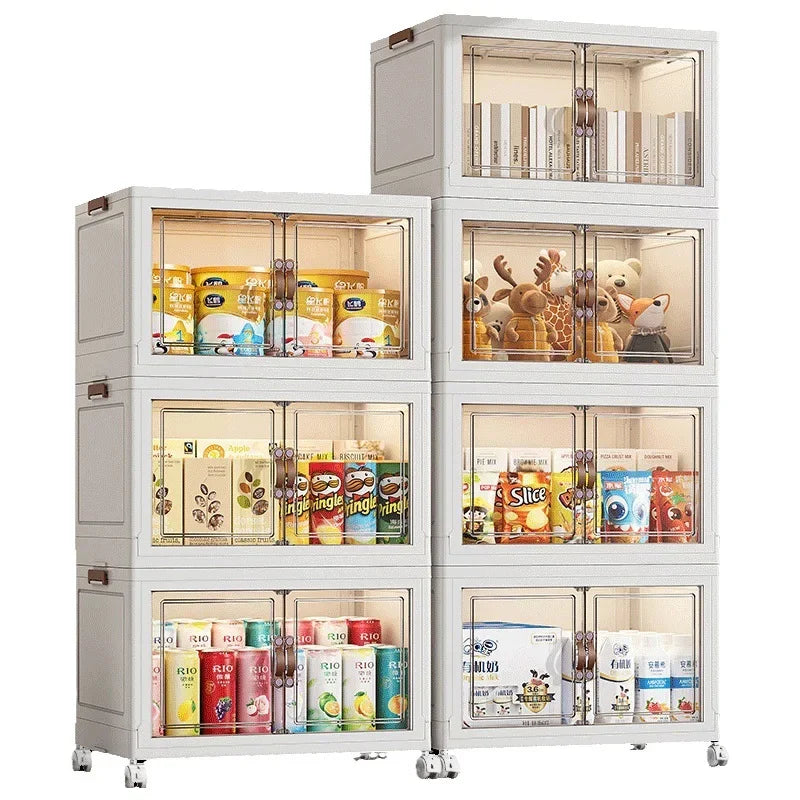 Multi-Layer Folding Storage Box Organizer with Wheels 12L Folding Storage Organizer SWANS