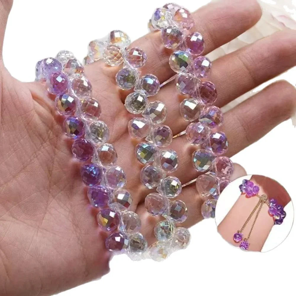 Double Layer Crystal Bead Bracelet – Iridescent Stone Beads Beaded Bracelet SWANS
