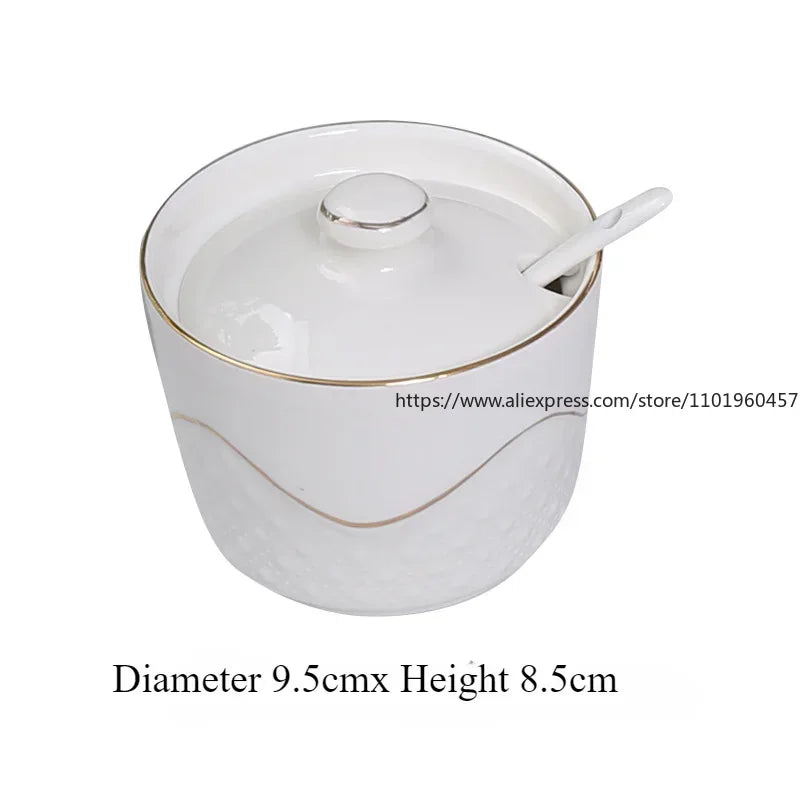 SWANS Ceramic Spice Jar Set – Oil, Vinegar, Sugar Bowl & Holder Ceramic Spice Jar Set SWANS