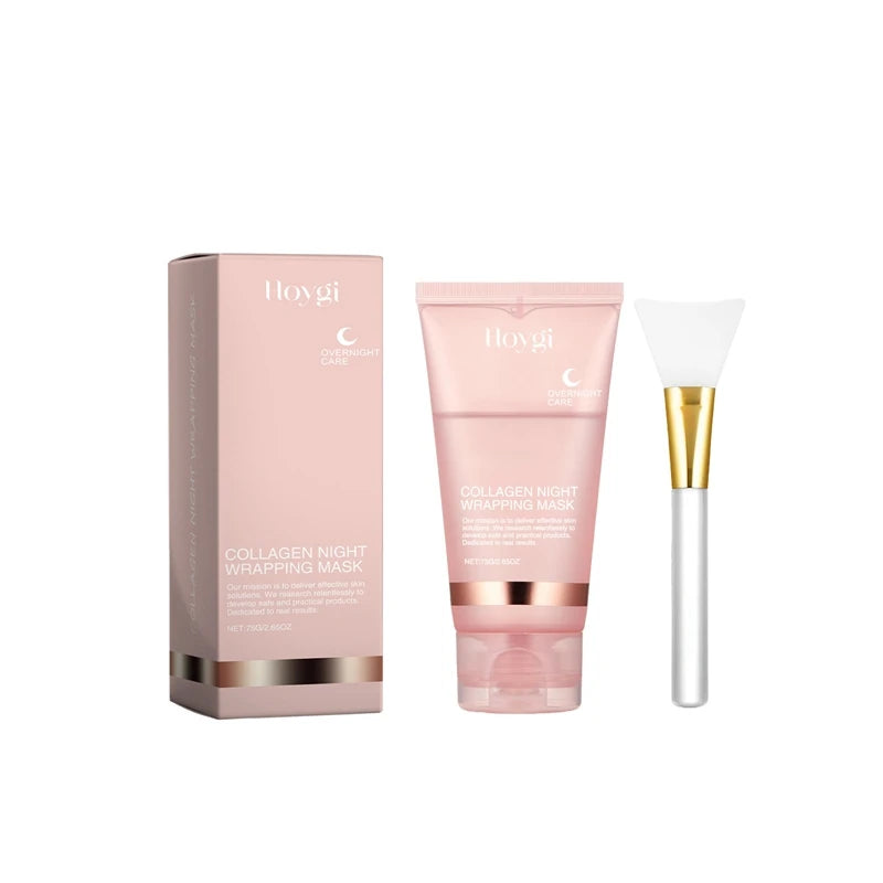 Collagen Night Wrapping Mask Set with Brush – 75ml Cream Night Face Mask SWANS