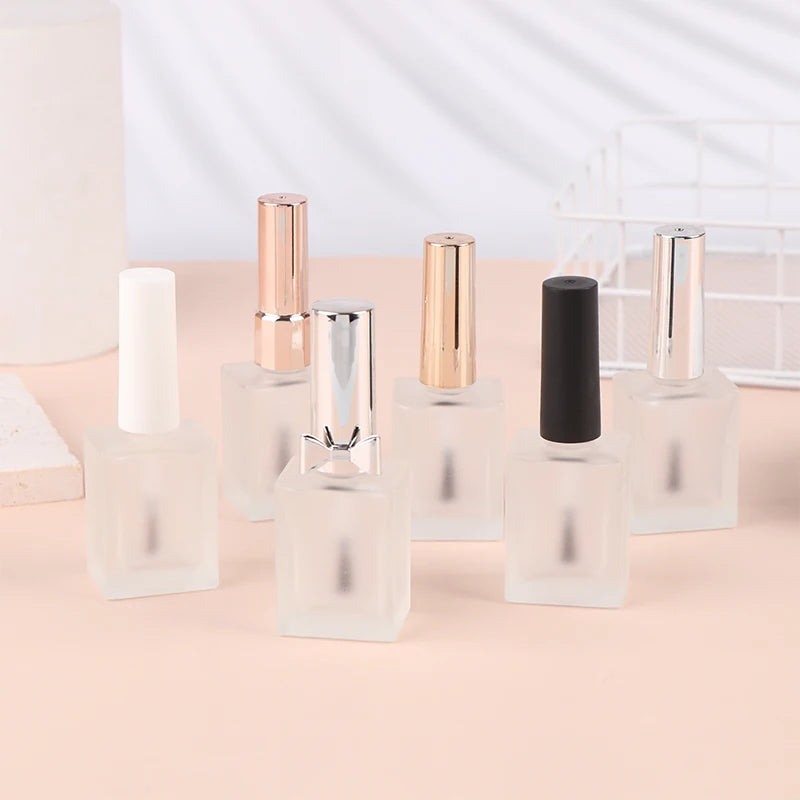 15ml Frosted Glass Nail Polish Bottle with Brush – Light-Resistant Nail Polish Bottle SWANS
