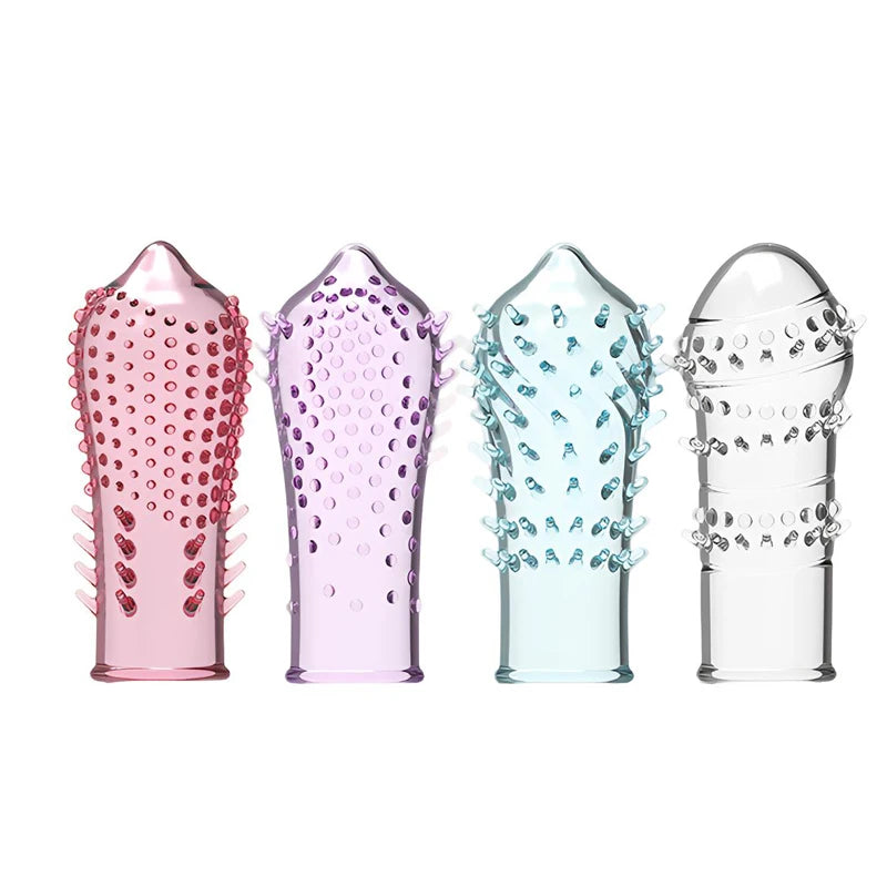 4PCS 3D Reusable Penis Sleeve Set – Couples Intimacy Enhancer Intimate Sleeve Set SWANS