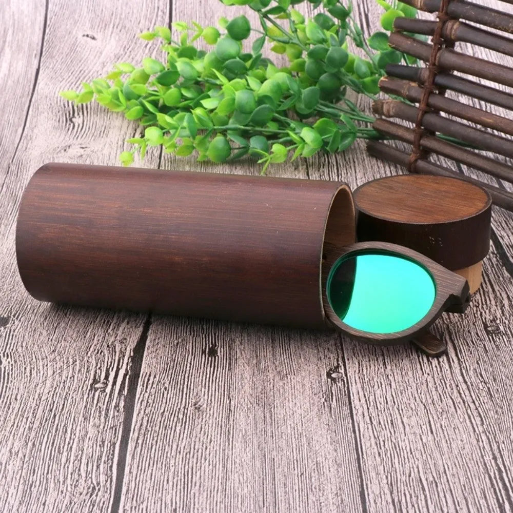 Bamboo Glasses Case – Natural Wood Sunglasses Storage Box Eyewear Storage Case SWANS