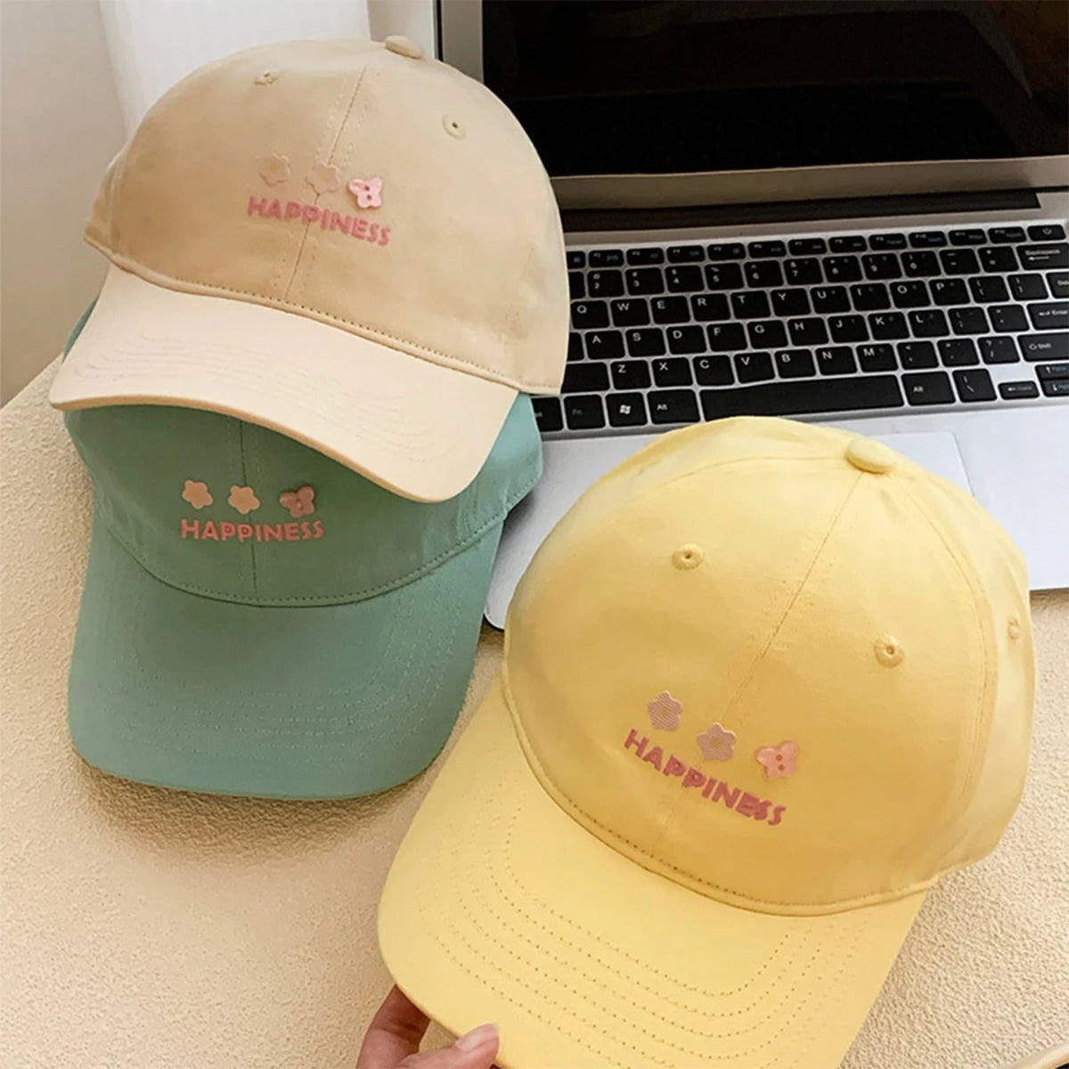Floral Baseball Cap – Butterfly Button Adjustable Sun Hat Baseball Cap SWANS