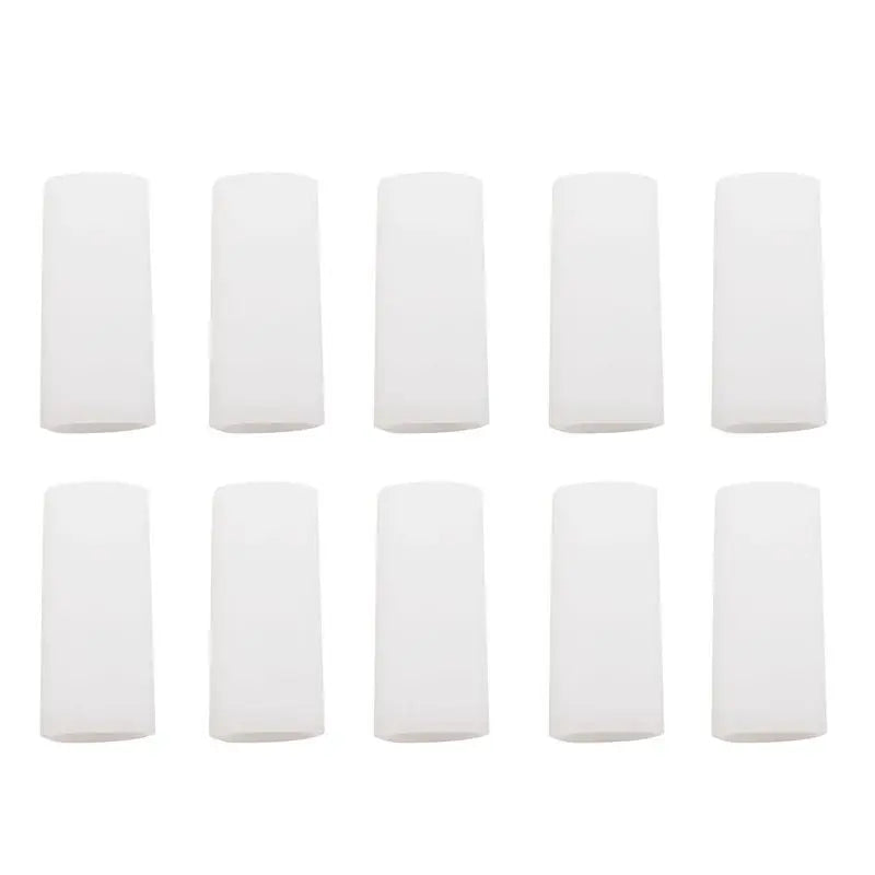 100-Pack Silicone Gel Finger & Toe Tube Protector Sleeves Toe Finger Protector SWANS white