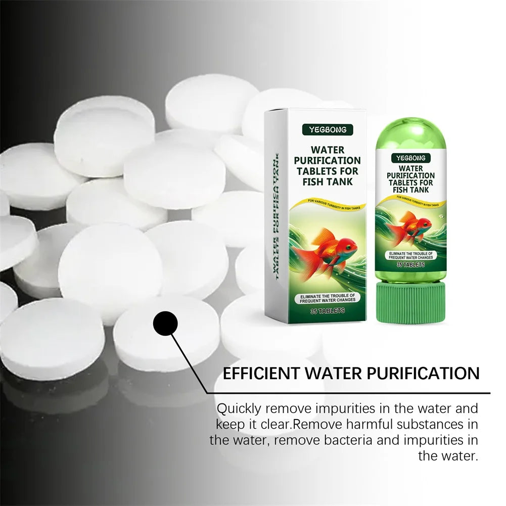 35-Pack Aquarium Water Clarifier Tablets – Algae Control Aquarium Water Treatment SWANS