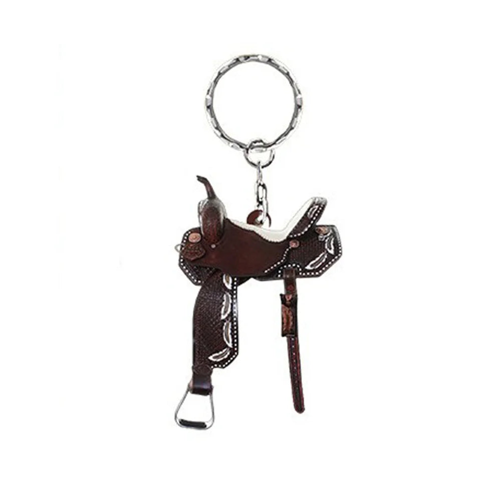 Western Cowboy Saddle Acrylic Keychain Charm Pendant | Horse Gift Acrylic Keychain Charm SWANS H United States
