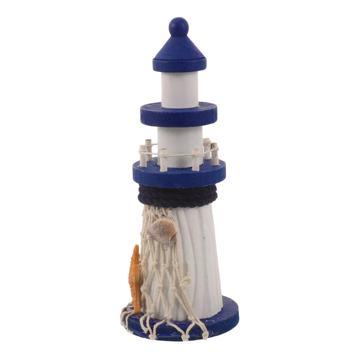 Wooden Lighthouse Tabletop Decor – Coastal Nautical Ornament Tabletop Lighthouse Ornament SWANS