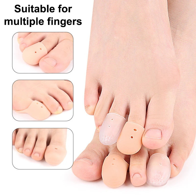 Silicone Toe Caps Breathable Finger Protector Sleeves 1 Pair Silicone Toe Protector SWANS