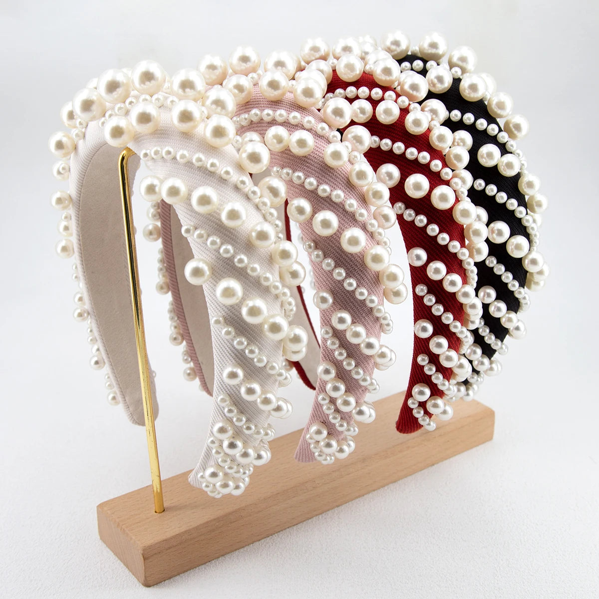 Baroque Simulated Pearl Wide Headband – Women's Hair Accessory Pearl Headband SWANS