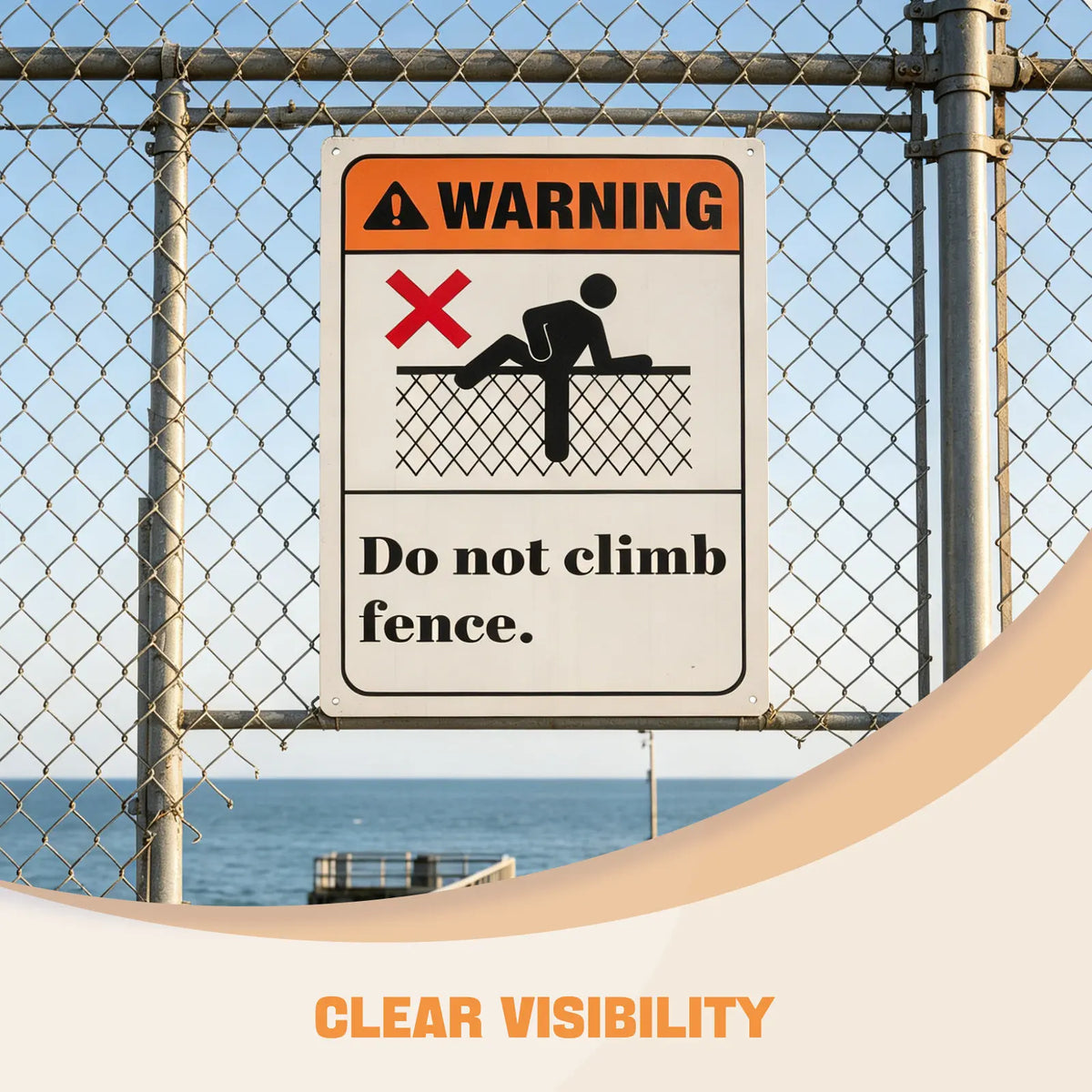 Metal Do Not Climb Fence Sign – Weatherproof Outdoor Warning Outdoor Warning Sign SWANS