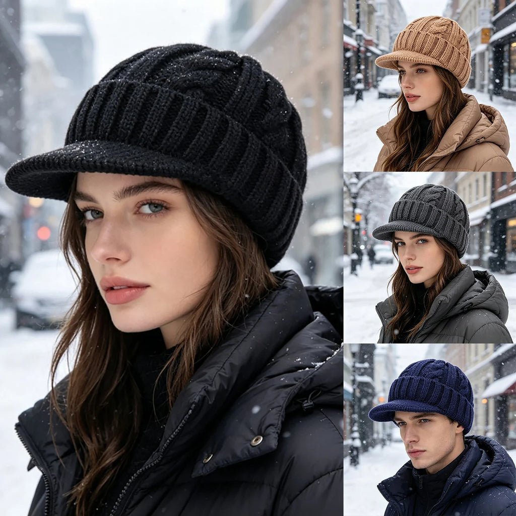 Winter Knitted Duckbill Beanie – Unisex Windproof Warm Hat Knitted Beanie Hat SWANS