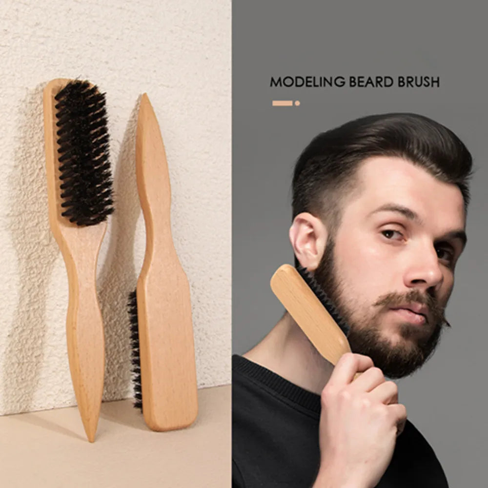 SWANS Wood Boar Bristle Hair Brush – Backcombing & Slick Back Boar Bristle Hair Brush SWANS