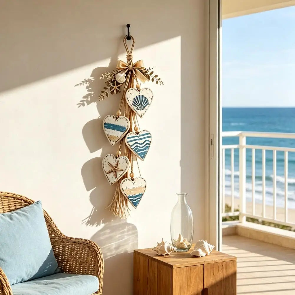 Rustic Farmhouse Heart Wall Hanging – 5-Layer Wood & Hemp Wall Hanging Decor SWANS