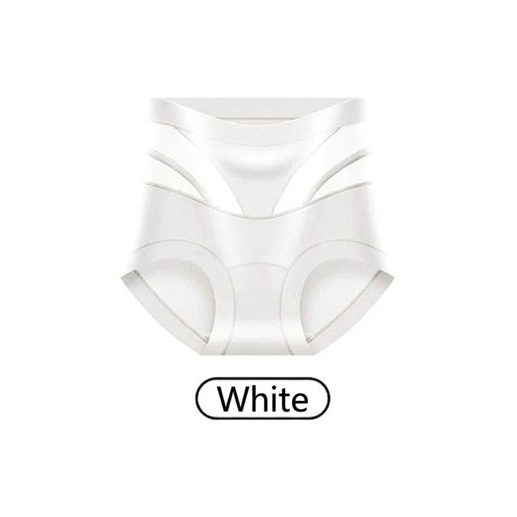 Women's High Waist Tummy Control Mesh Briefs – Cotton Crotch Women's Briefs SWANS White L One Size