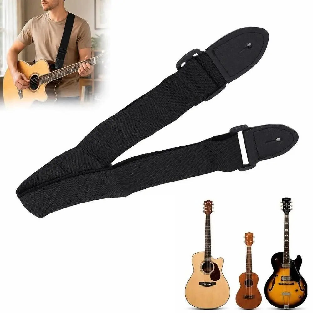 Adjustable Wide Guitar Strap – Woven Fabric, Acoustic & Electric Guitar Strap SWANS