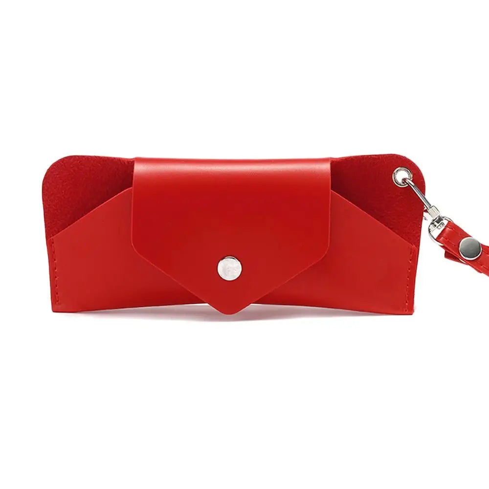 SWANS PU Leather Wrist Hanging Sunglasses Case Travel Bag Eyewear Accessories SWANS Red