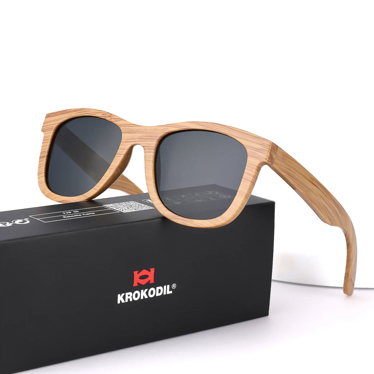 Krokodil UV400 Wood Frame Oval Sunglasses – Men & Women UV400 Sunglasses SWANS
