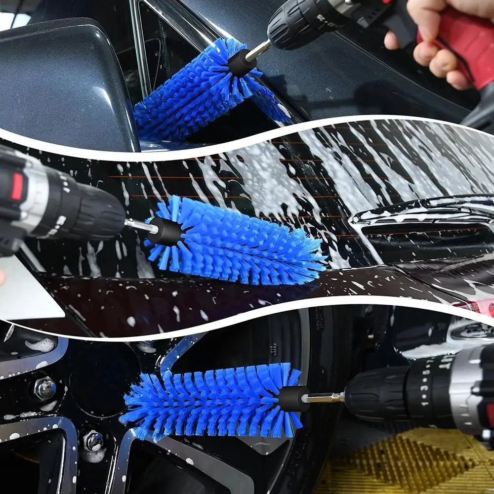 SWANS Nylon Drill Brush Attachment 1/4" Hex Power Scrubber Drill Cleaning Brush SWANS